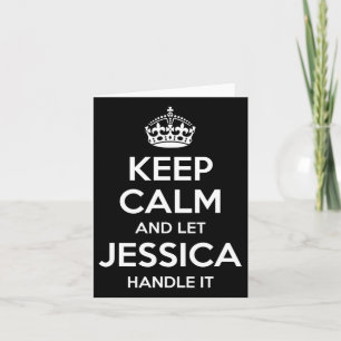 Jessica Keep Calm Personalised Name Funny Birthday Card