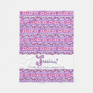 Jessica personalised J name meaning kids blanket
