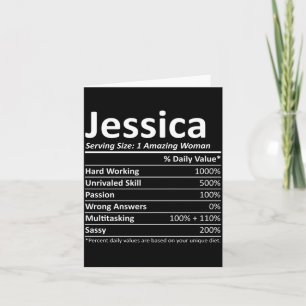 Jessica Rition Personalised Name Funny Performance Card