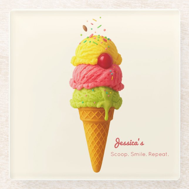 Jessica’s Birthday Bash – Ice Cream Coaster (Front)