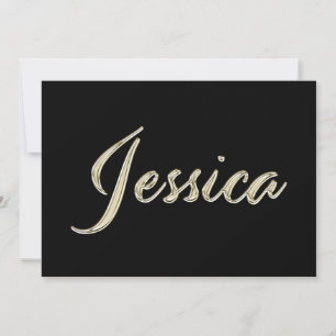 Jessica white gold Handwriting Karte Card