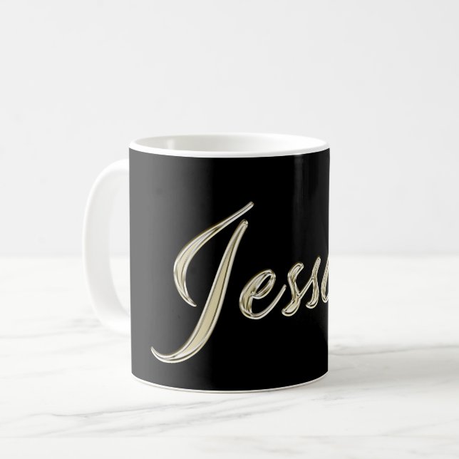 Jessica white Handwriting Tasse Kaffeetasse Coffee Mug (Front Left)