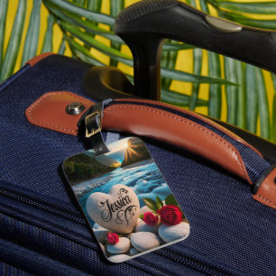 Jessica's Heart stone River Luggage Tag