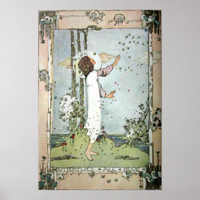 Jessie M. King - Butterflies All Blue Poster (Front)