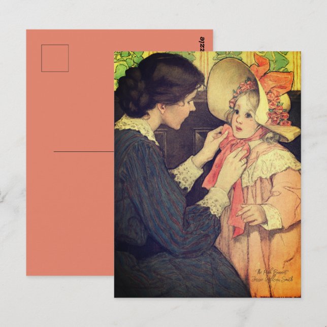 Jessie Wilcox Smith "The Pink Bonnet" Postcard (Front/Back)