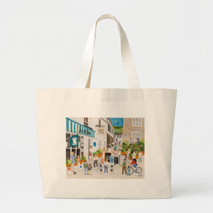 Jessies Dairy in Mousehole Large Tote Bag