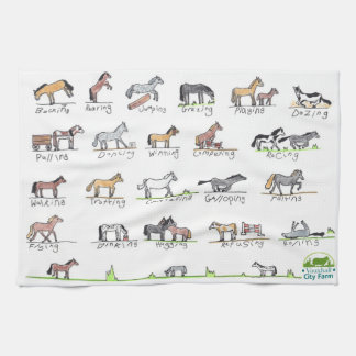 Jess's ponies tea towel