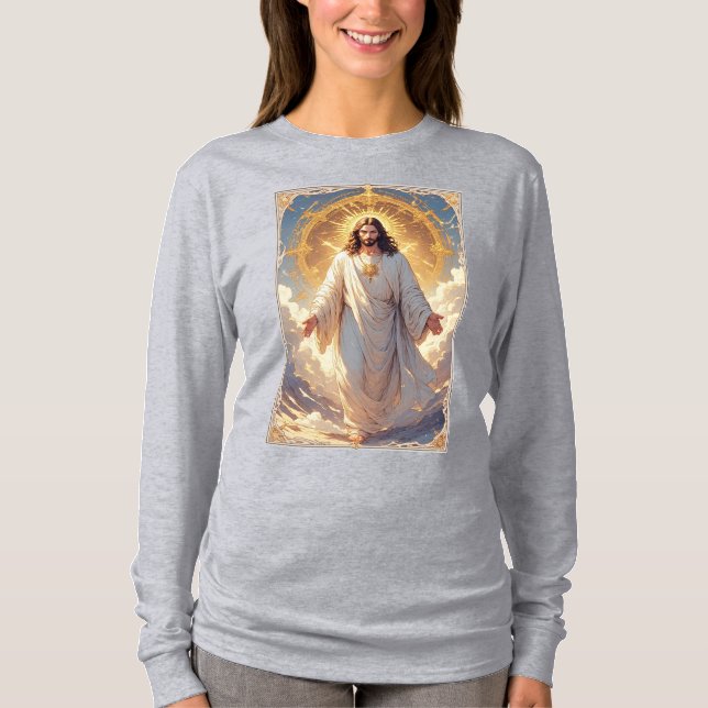 Jessus Ascends Christian Women's Long Sleeve Tee (Front)
