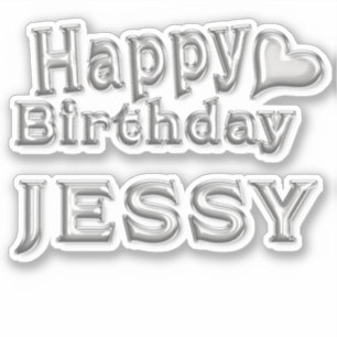 Jessy Happy Birthday silver Aufkleber Sticker