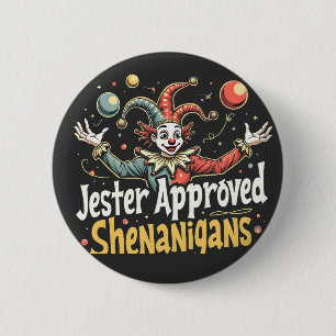 Jester Approved Shenanigans Circus Clown  6 Cm Round Badge