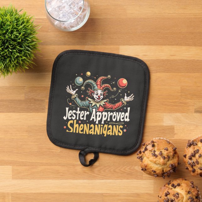 Jester Approved Shenanigans Circus Clown  Pot Holder (Top Down)