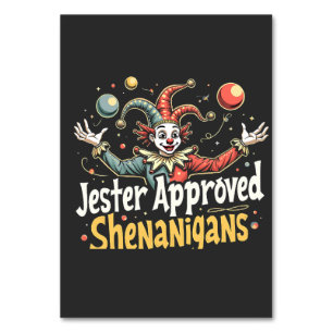 Jester Approved Shenanigans Circus Clown Table Number