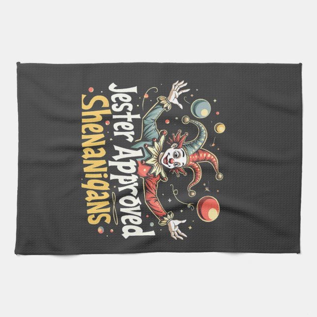 Jester Approved Shenanigans Circus Clown  Tea Towel (Horizontal)
