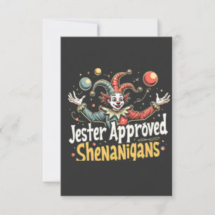 Jester Approved Shenanigans Circus Clown Thank You Card