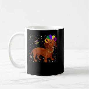 Jester Beads Mask Dachshund Dog Lover Owner Mardi Coffee Mug