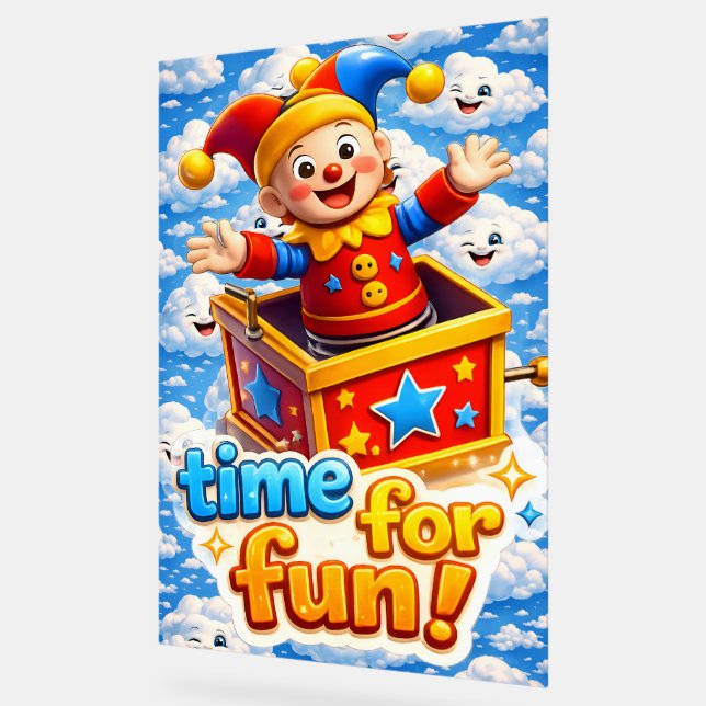 Jester celebration acrylic sign (Angle)