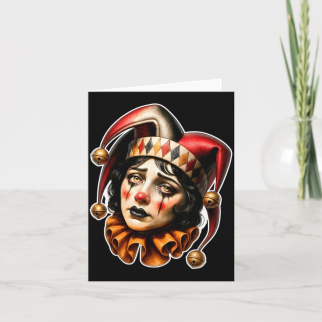 Jester Clown Sad Card (Front)