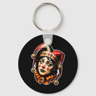Jester Clown Sad Key Ring