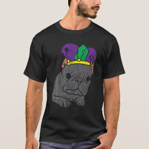 Jester French Bulldog Face Mardi Gras Funny French T-Shirt