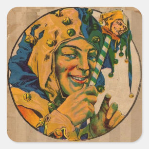 jester from the 1920s square sticker