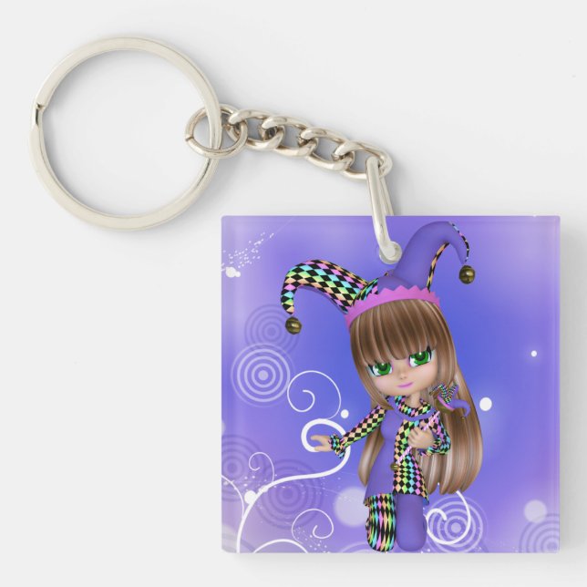 Jester Girl Keychain (Front)