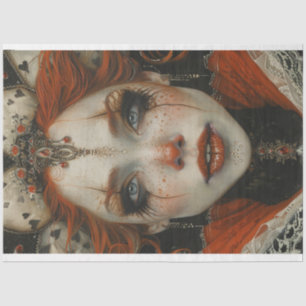 Jester Harlequin Masquerade Lady Decoupage  Tissue Paper