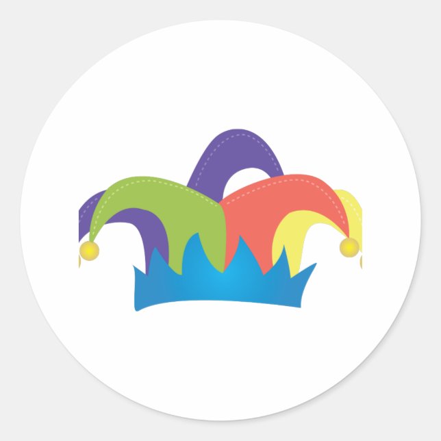 Jester Hat Classic Round Sticker (Front)