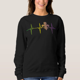 Jester Hat Heartbeat Nurse Funny Mardi Gras Carniv Sweatshirt