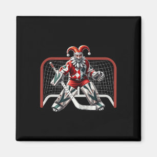 Jester Ice Hockey Goalie April Fools Day Costume N Magnet