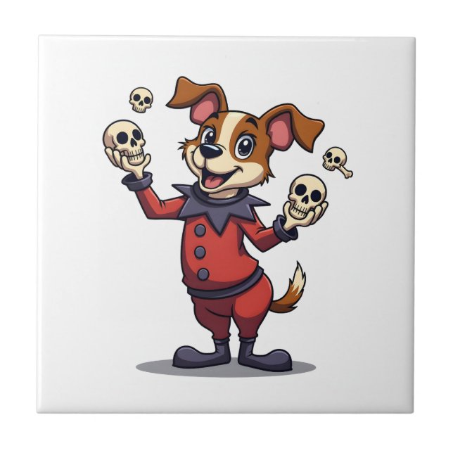 Jester Jack Russell Ceramic Tile (Front)