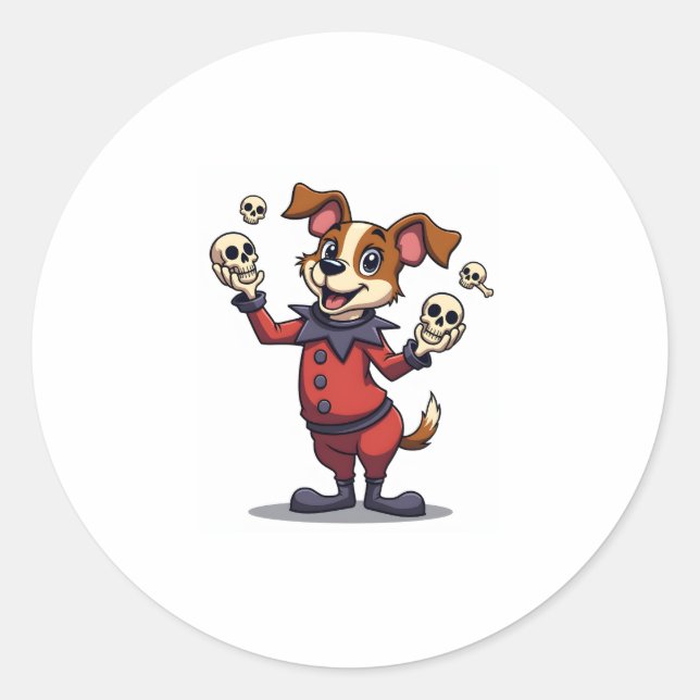 Jester Jack Russell Classic Round Sticker (Front)