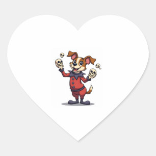 Jester Jack Russell Heart Sticker