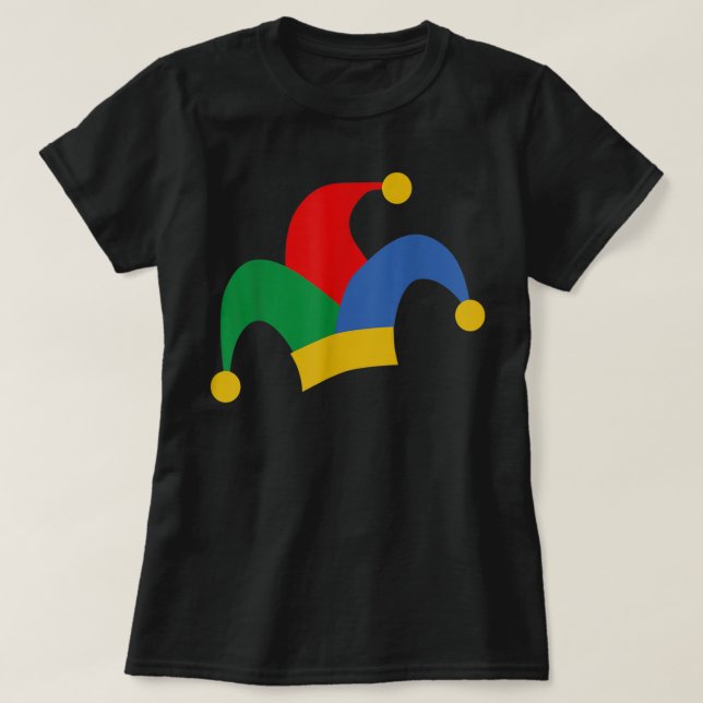 Jester Joker Clown Fools Hat Mediaeval Times Fool  T-Shirt (Design Front)