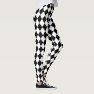 Jester Leggings Harlequin Black and White