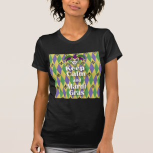Jester Mask Keep Calm and Mardi Gras T-Shirt
