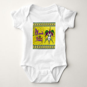 Jester Mask Mardi Gras Harlequin Baby Bodysuit