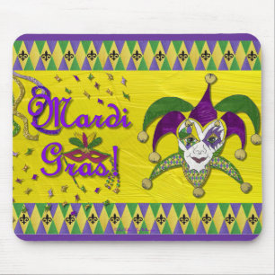 Jester Mask Mardi Gras Harlequin Mouse Pad