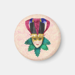  Jester Mask with Adorned Gold Detailing  Magnet