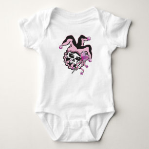 Jester of Hearts Skull Baby Bodysuit