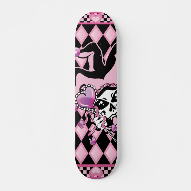 Jester of Hearts Skull Skateboard (Front)