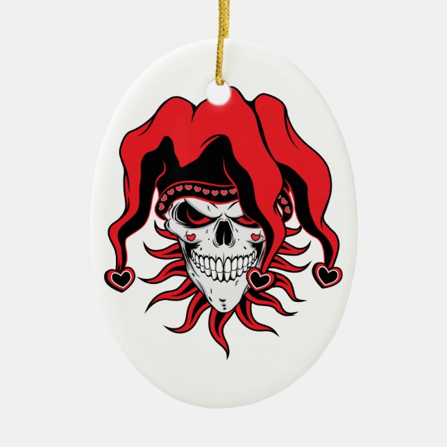Jester of Love Ceramic Tree Decoration (Front)