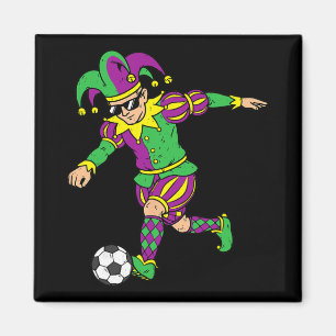 Jester Playing Soccer Mardi Gras Carnival Sport Me Magnet