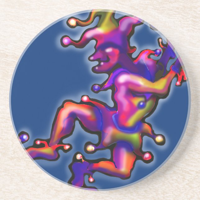 Jester Saphire Blue Coaster (Front)