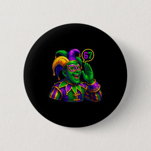 Jester Saying Six Seven 67 6 7 Meme Mardi Gras Fat 6 Cm Round Badge