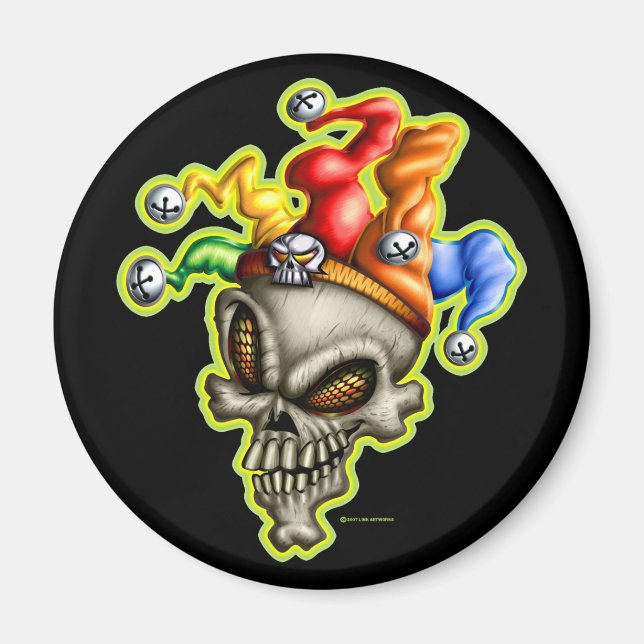 Jester Skull Magnet (Front)