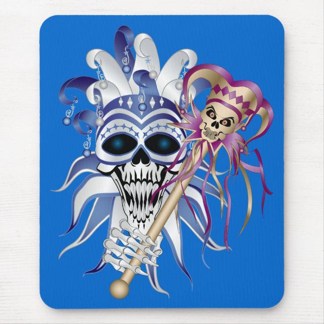 Jester Skull Mouse Pad (Front)