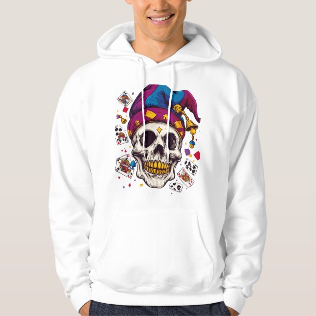 Jester Skull Trickster Hoodie (Front)