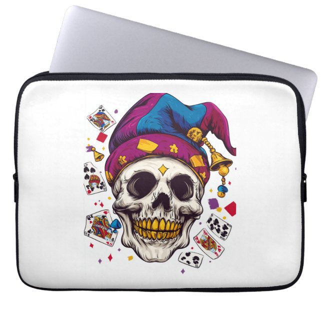 Jester Skull Trickster Laptop Sleeve (Front)