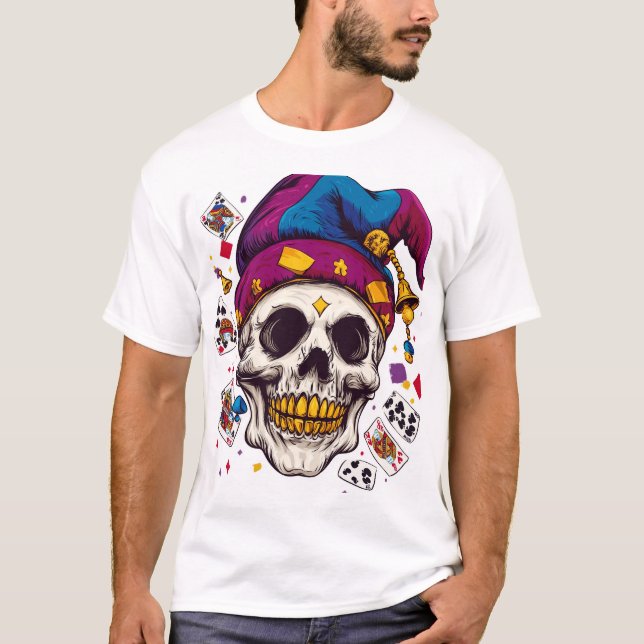 Jester Skull Trickster T-Shirt (Front)