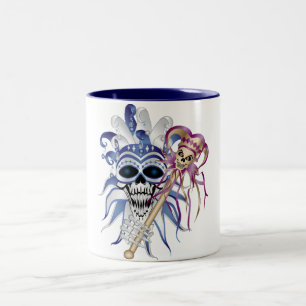 Jester Skull Two-Tone Coffee Mug